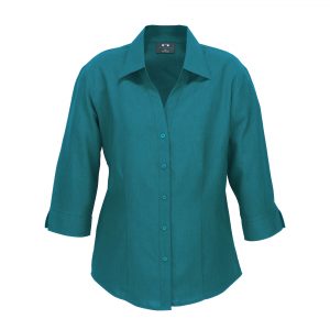 Ladies Plain Oasis 3/4 Sleeve Shirt - Teal