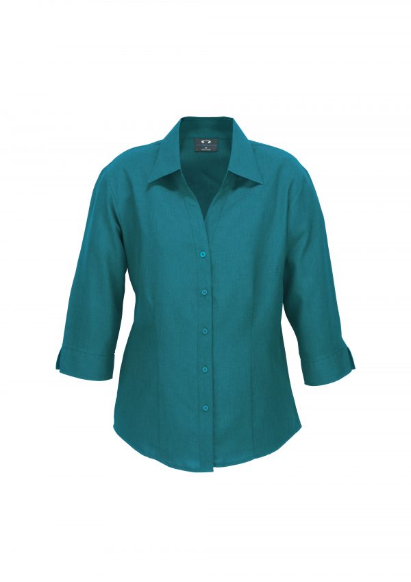 Ladies Plain Oasis 3/4 Sleeve Shirt - Teal