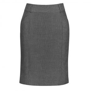 Womens Panelled Skirt with Rear Split - Grey