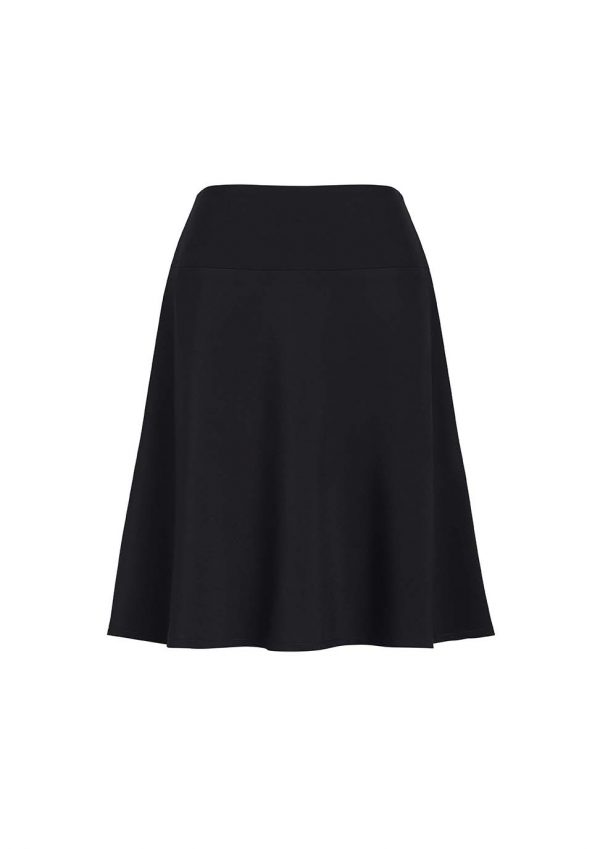 Womens Bandless Flared Skirt - Black