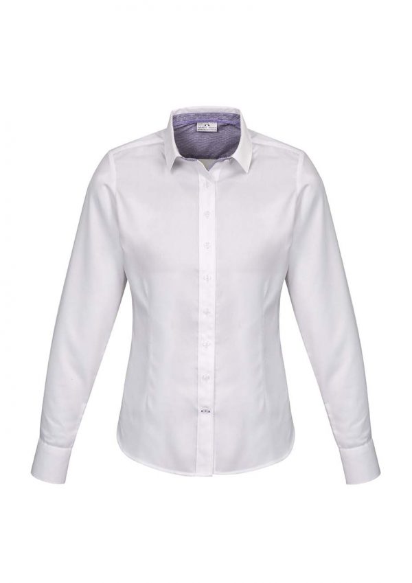 Womens Herne Bay Long Sleeve Shirt - White/Purple Reign