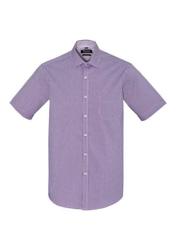 Mens Newport Short Sleeve Shirt - Purple Reign