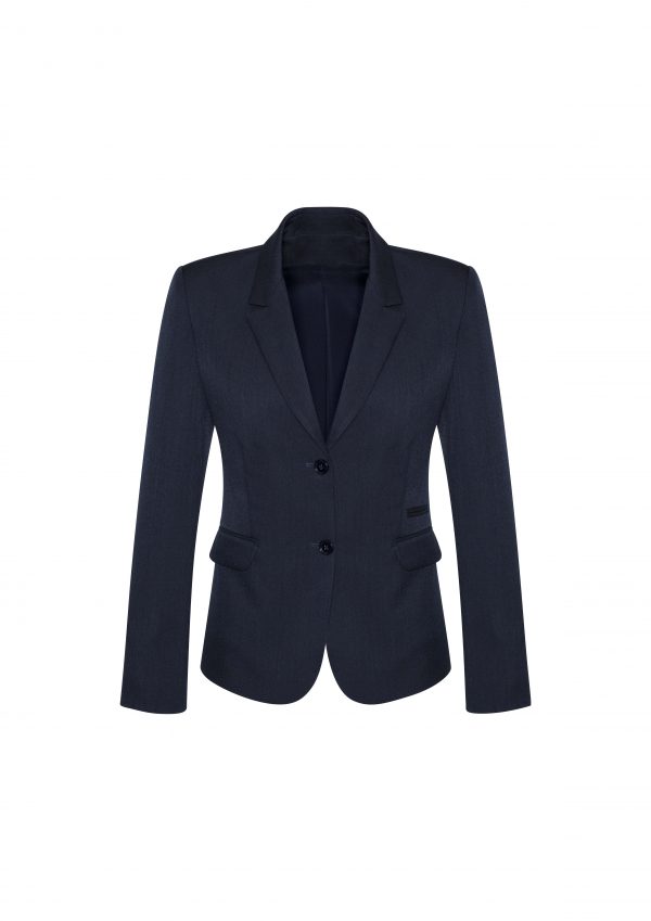 Womens 2 Button Mid Length Jacket - Navy