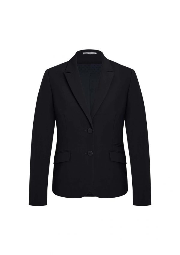 Womens Two Button Mid Length Jacket - Black