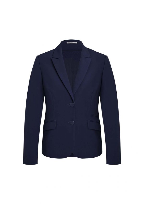 Womens Two Button Mid Length Jacket - Marine