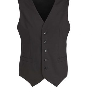 Mens Peaked Vest with Knitted Back - Black