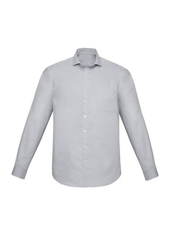 Mens Charlie Classic Fit L/S Shirt - Silver Chambray
