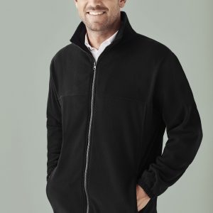 Mens Plain Micro Fleece Jacket - Black