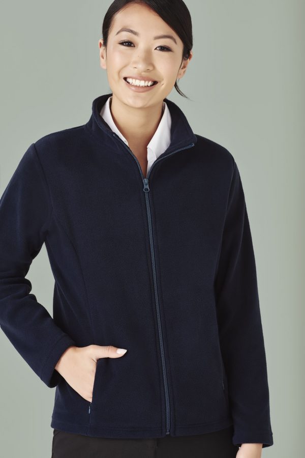 Ladies Plain Micro Fleece Jacket - Navy