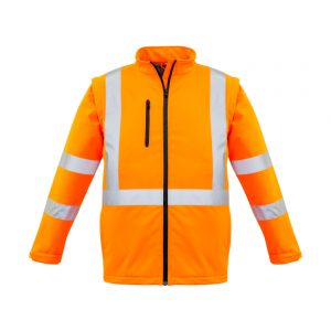 Unisex Hi Vis 2 in 1 X Back Soft Shell Jacket - Orange