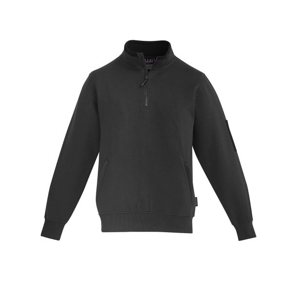 Mens 1/4 Zip Brushed Fleece - Charcoal/Black
