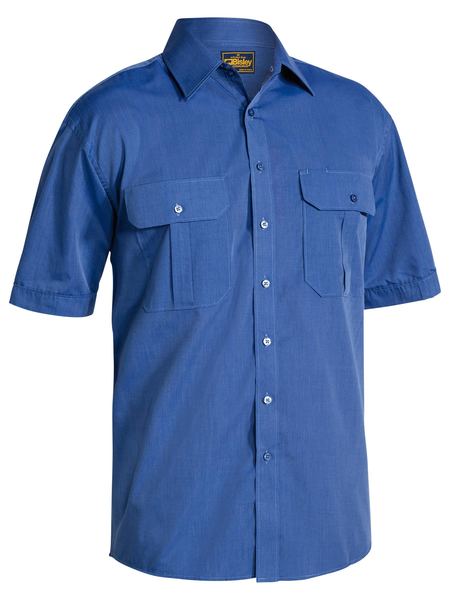 BS1031 Mens Short Sleeve Metro Shirt Blue