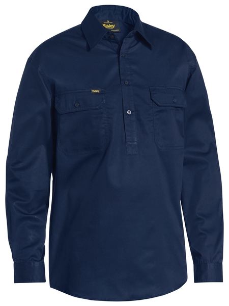 BSC6820 Navy Clsoed Front Work Shirt