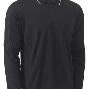 Cool Mesh Polo Shirt with Reflective Piping - BK6425 - Black