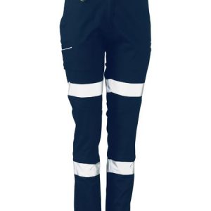 Ladies Taped Stretch Cotton Pants - BPL6015T - Navy