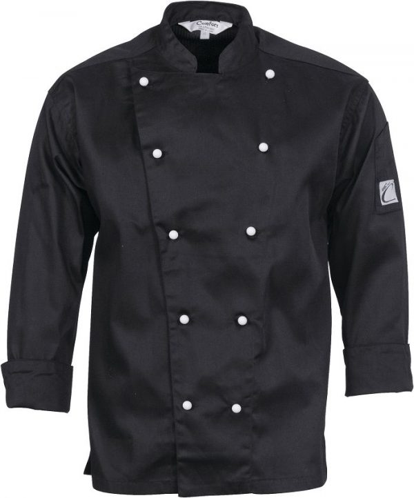 Three Way Air Flow Long Sleeve Chef Jacket - 1106 - Black