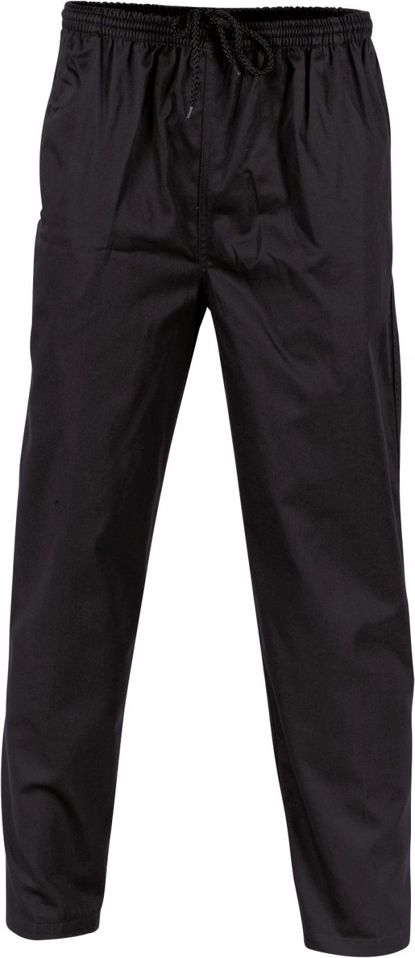 Unisex Polyester Cotton Drawstring Chef Pants - 1501 - Black