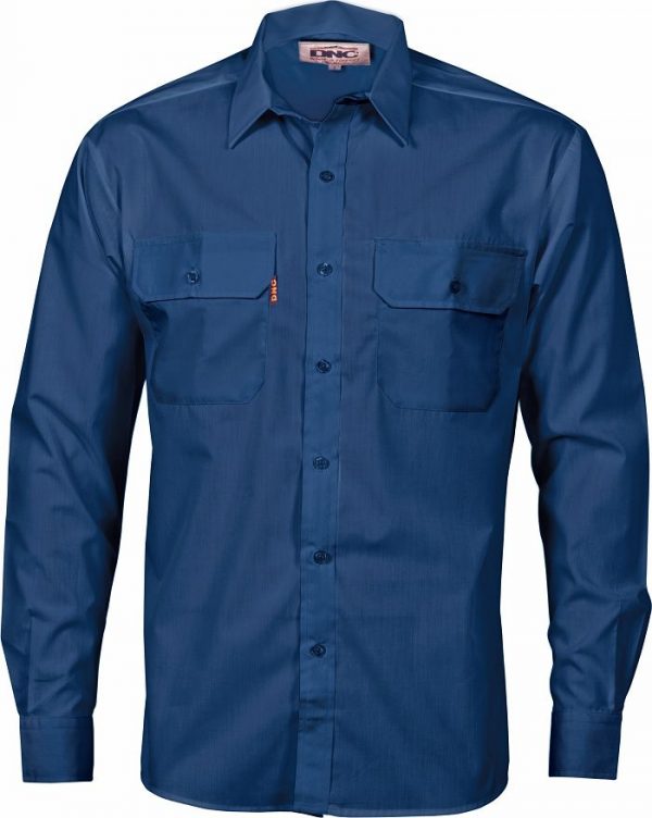 Mens Long Sleeve Work Shirt. 65% Polyester