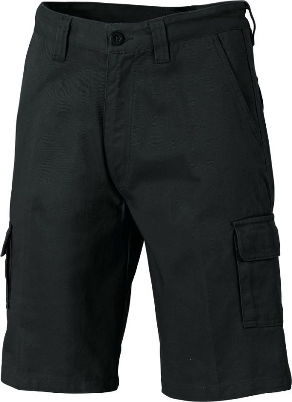 Mens Cargo Shorts. 100% Cotton. 311gsm. Regular Weight - 3302 - Black