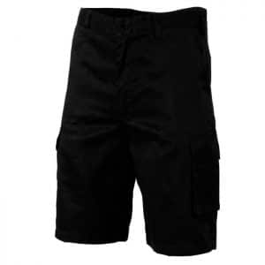Mens Cargo Shorts. 100% Cotton. 190gsm. Light Weight - 3304 - Black