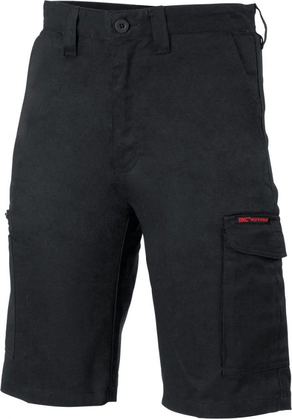 Mens Digga Cargo Shorts. 100% Cotton. 265gsm. Mid Weight - 3351 - Black