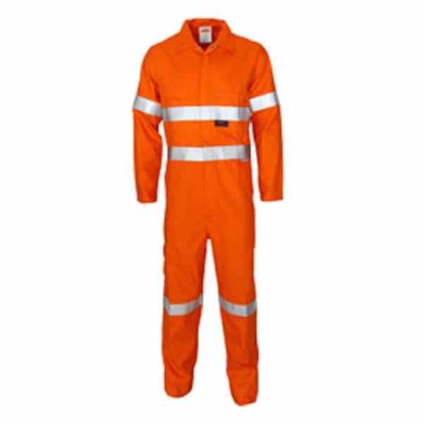 Mens HRC2/ PPE2 Taped ORANGE Drill Overall. 100% Cotton. 311gsm. Regular Weight - 3427 - Orange