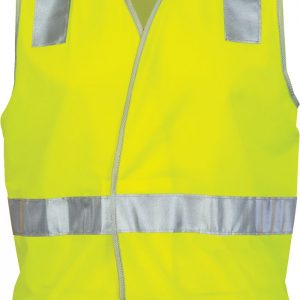 Day/Night Safety Vest with Hoop & Shoulder Reflective Tape - 3503 - Yellow