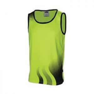 Mens Hi Vis Wave Sublimated Singlet. 100% Polyester. 175gsm - 3561 - Yellow/Navy