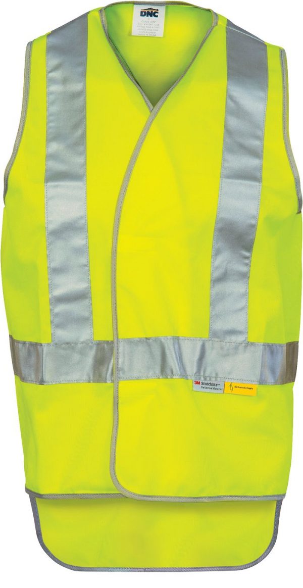 Hi Vis X Back Taped Safety Vest with Tail - 3802 - Yellow
