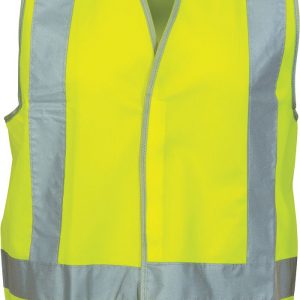 Hi Vis Cross Back Taped Safety Vest -3805 - Yellow