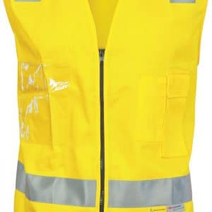 Hi Vis Taped Cotton Safety Vest - 3809 - Yellow