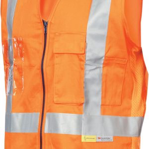 Hi Vis Cross Back Taped Cotton Safety Vest - 3810 - Orange
