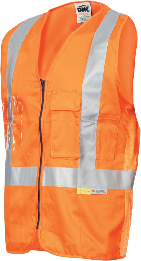 Hi Vis Cross Back Taped Cotton Safety Vest - 3810 - Orange