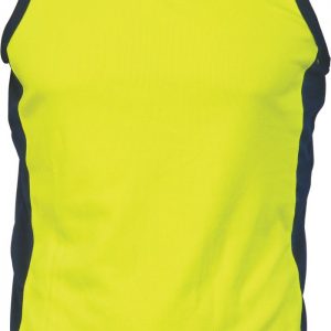Mens Two Tone Action Singlet. 100% Polyester. 175gsm - 3842 - Yellow/Navy