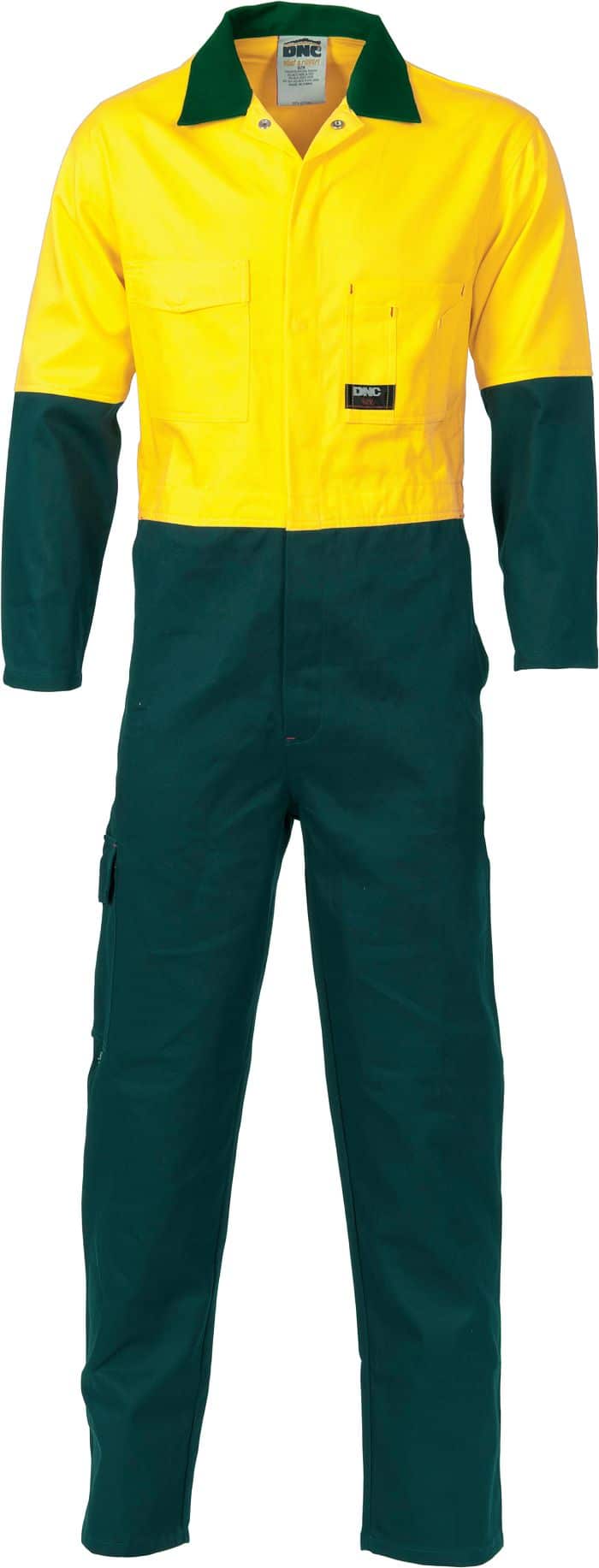 Details about   Hi Vis Two Tone 311gsm Heavy COTTON DRILL Metal Press Stud Work Coveralls 3851
