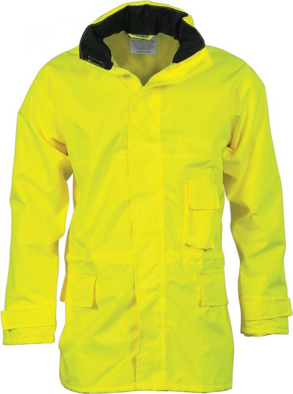Hi Vis 3/4 Length, Breathable Rain Jacket - 3873 | Ambition Workwear