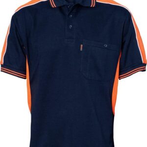 Mens Short Sleeve Panel Polo Shirt. 65% Polyester
