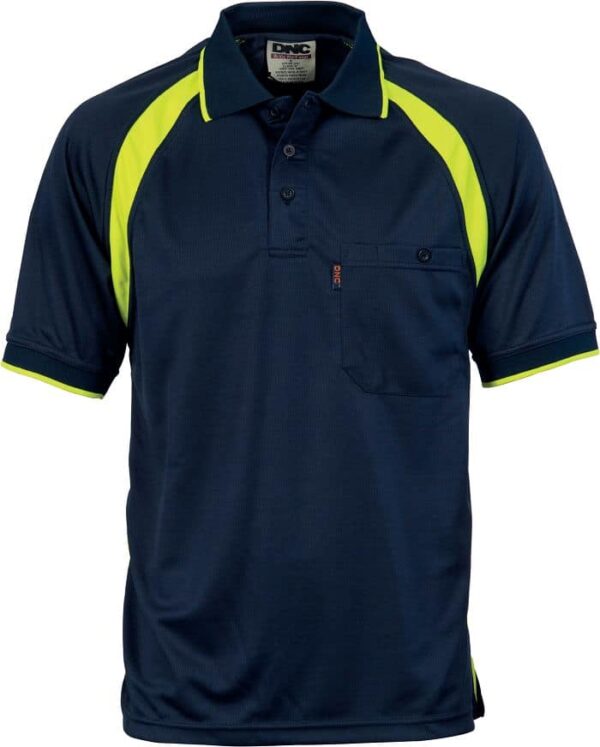 Mens Galaxy Sublimated Polo. 100% Polyester. 175gsm - 5218 - Navy/Orange