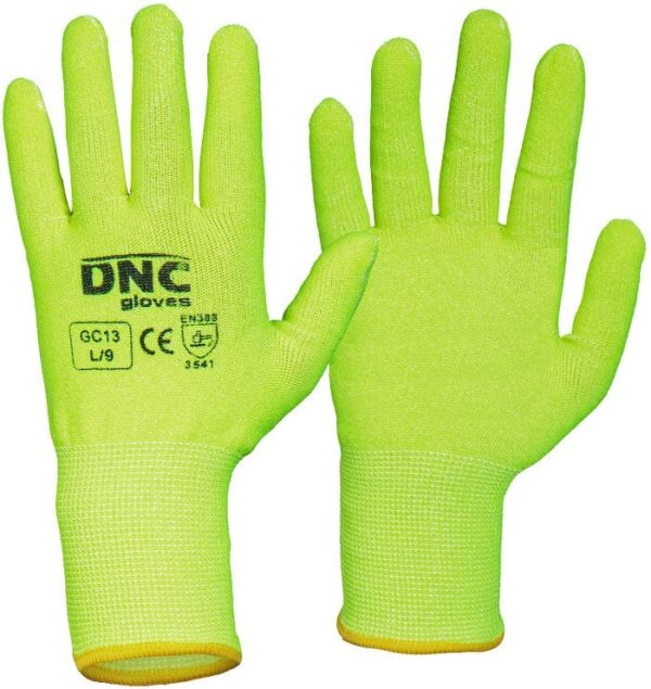 Hi Vis Cut5 Liner Safety Gloves - GC13 - HiVis Yellow
