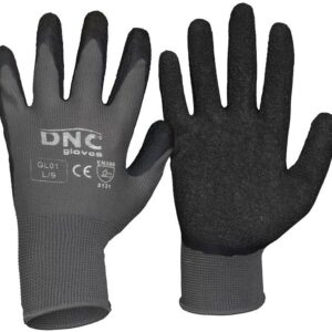 Lite Textured Latex Palm Safety Gloves -GL01 - Black/Grey