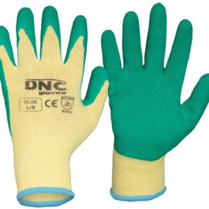 Premium Green Textured Latex Palm Safety Gloves - GL05 - Green/Nature