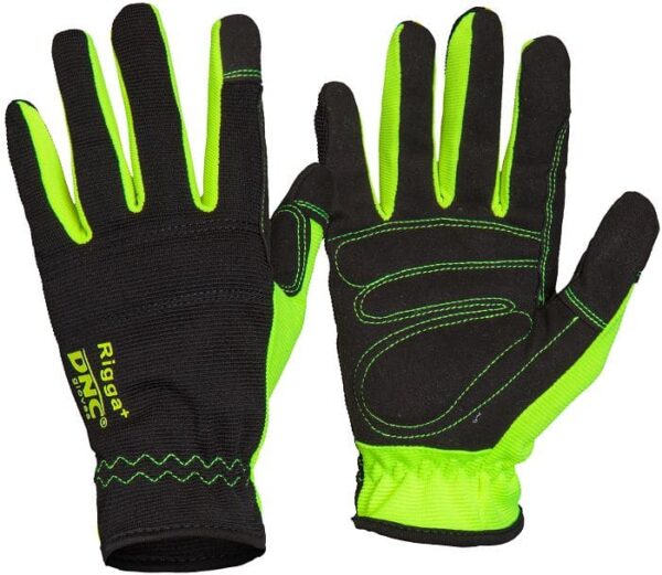RIGGA+ Synthetic Leather Palm Safety Gloves - GM02 - Black/Black