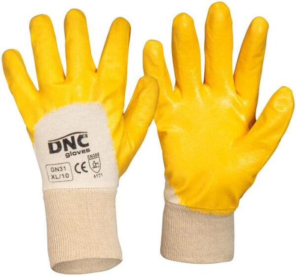 Lightweight Orange Nitrile 3/4 Coated General Purpose Safety Gloves - GN31 - Orange/Nature