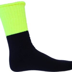 Hi Vis 3 Pair Pack Two Tone Woolen Socks.  75% Wool