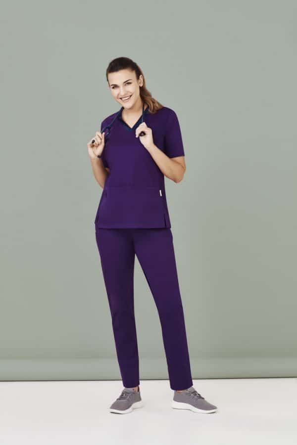 Ladies Riley V-Neck Scrub Top - Purple