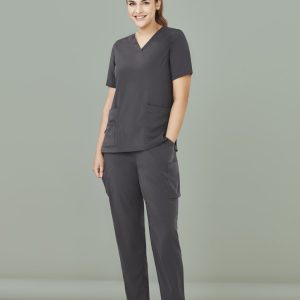 Ladies Avery Easy fit V-Neck Scrub Top - Charcoal
