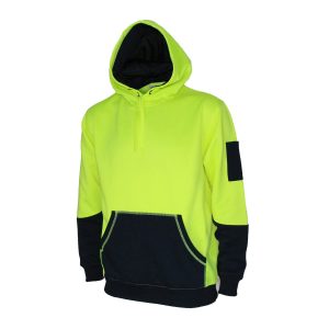 Hi Vis Two Tone Super Fleecy Hoodie - 3721 - Yellow/Navy