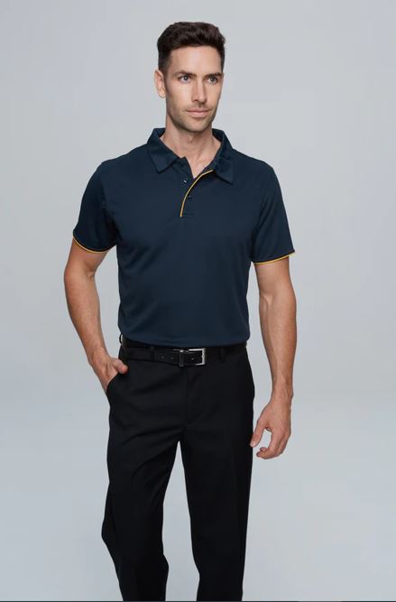 Mens Yarra Polo. Mini Waffle 100% Polyester. 160gsm – 1302 - Ambition ...