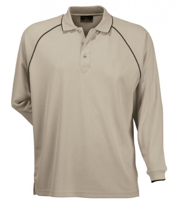 Mens Long Sleeve Cool Dry Polo