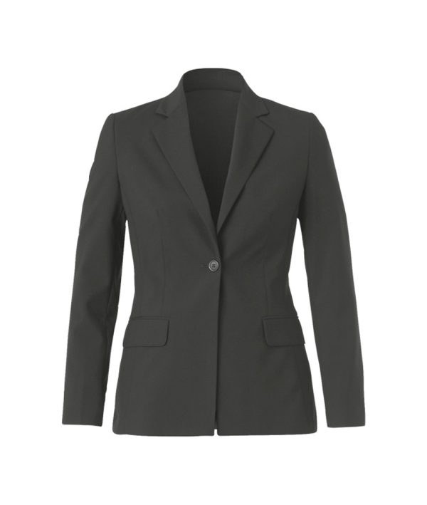 Ladies Poly Viscose Stretch 1 Button Mid-Length Jacket. 75% Polyester 22% Viscose 3% Elastane.  (6 - 24) - CAT16H - Image 2